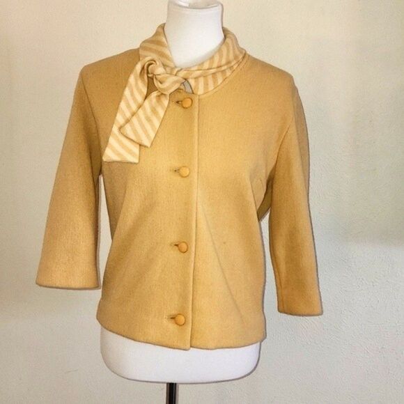 Vintage Sweaters - Knitwear by Glasgo LTD Vintage 1950's retro wool mohair mix mid sleeve cardigan
